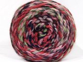 Breiwol kopen naalddikte 8-10mm. – roze, marine blauw en mint groen tinten chunky wol breien gemengd gemeleerd – breigaren dik pakket 2 bollen van 200gram – self striping knitting