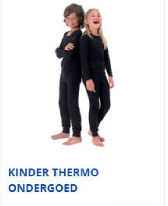 Kinder thermoshirt zwart maat 140/146 - unisex thermo shirt voor kinderen  extra zacht... | bol.com