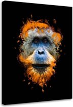 Schilderij Orang-oetan, 2 maten, zwart (wanddecoratie)