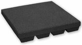 Rubber tegels 45 mm - 0.75 m² (3 tegels van 50 x 50 cm) - Zwart