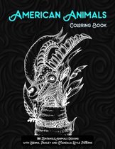 American Animals - Coloring Book - 100 Zentangle Animals Designs with Henna, Paisley and Mandala Style Patterns