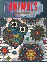 Adult Coloring Book for Men - Animals - Thick Lines