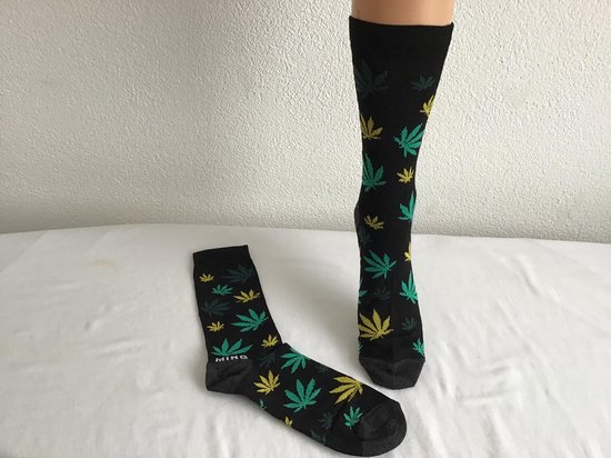 Wiet sokken - Wiet print sokken - Cannabis sokken -3 Paar katoenen sokken - Maat 36-41