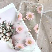 Casies Apple iPhone 12 Mini (5.4") gedroogde bloemen telefoonhoesje - Dried flower case - Soft case TPU droogbloemen hoesje - transparant