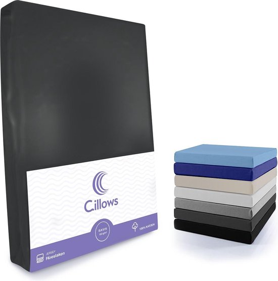 Cillows Jersey 130g/m2 Hoeslaken 90x200 - 100x220 Diverse Kleuren