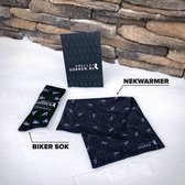 Fietssokken met nekwarmer - Fietsjes print - Maat 39 tot 45+ - Snelle Sokken - Vrolijke wielrensokken - Wielersokken - Mountainbikesokken - MTB Sokken - Hoogwaardig Nylon - Ademend