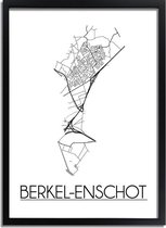 Berkel-Enschot Plattegrond poster A4 + fotolijst zwart (21x29,7cm) - DesignClaudShop