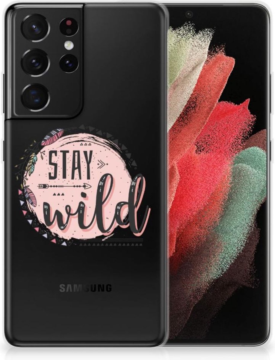 Samsung Galaxy S21 Ultra Telefoonhoesje met Naam Boho Stay Wild