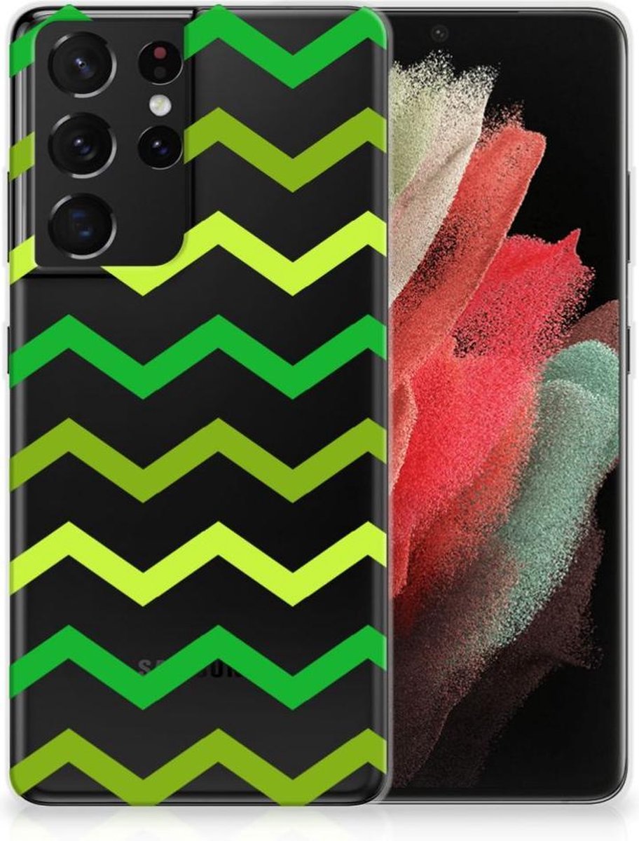 Samsung Galaxy S21 Ultra TPU bumper Zigzag Groen