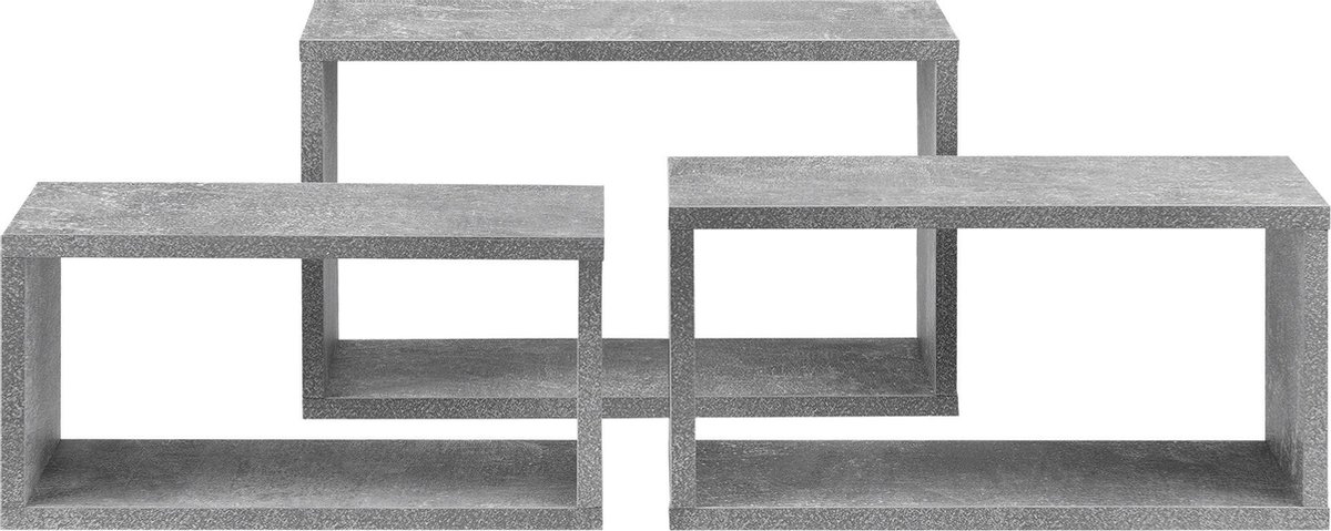 Wandplank Pure Mangohout - Set van 3 Groot Wandplank Pure Mangohout - Set van 3 Groot