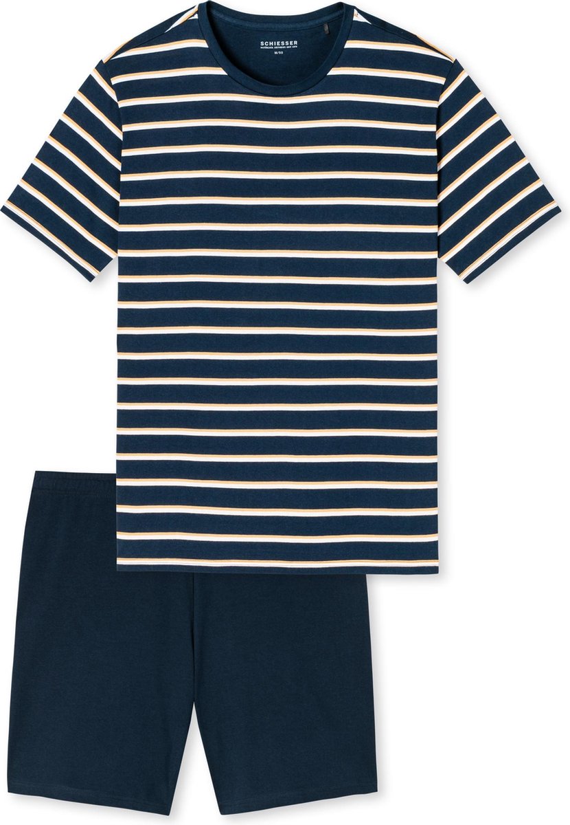 Schiesser Heren S/S Shortama - Nachtblau - Mannen - Maat XL