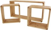 Wandboxen - Bamboe - Hout - Set van 3 - Rechthoek
