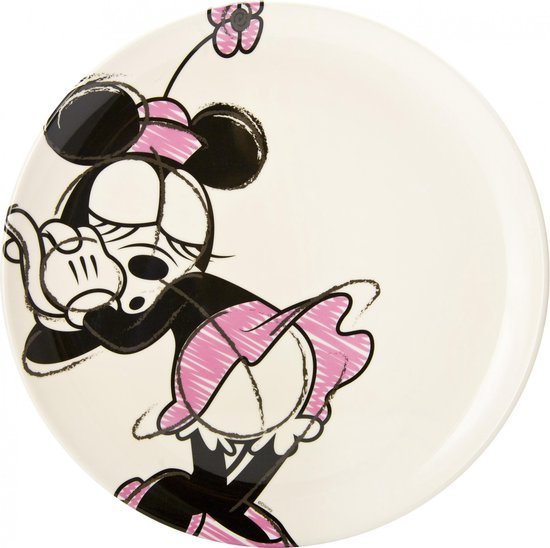 Zak!designs Feestbord Minnie Junior 25,5 Cm Melamine Geel/roze