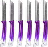Solingen-schilmes-moleté avec Couteaux tranchantes comme un rasoir set de 6 pièces en acier sans tourbillon (violet-blanc) / Fabriqué en Allemagne