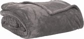 Micro flanel deken - Fleece - Extra groot - 230x250 - Antraciet / Grijs