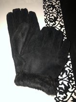 zwarte lammy handschoenen suède