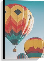 Canvas  - Groepje Gekleurde Luchtballonnen - 40x60cm Foto op Canvas Schilderij (Wanddecoratie op Canvas)