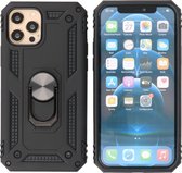 Bestcases Backcover Hoesje - Telefoonhoesje met Ring Houder - iPhone Hoesjes - voor iPhone 12 Pro Max - Zwart