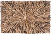 Wanddecoratie Splash Drijfhout - rechthoek - hout - 90 x 60 cm - wandpaneel - schilderij - sprokkelhout - Timberstyle