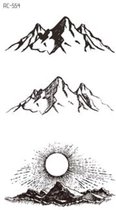 Temporary tattoo | tijdelijke tattoo | fake tattoo | gebergte - mountain range | 6 x 10.5 cm