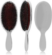 Anti klit-Haarborstel-Bristle & Nylon Brush Beautyshark-Zilver-massage brush-Varkenshaar-Zwijnenhaar-Black Friday