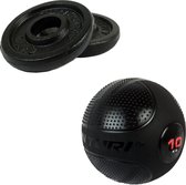 Tunturi - Fitness Set - Halterschijven 2 x 0,5 kg - Slam Ball 10 kg