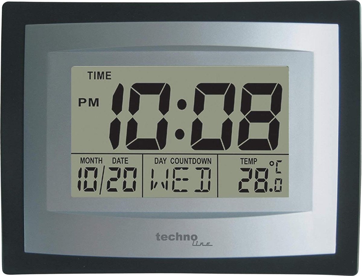Réveil radiopiloté(e) Techno Line 09599 WT 498s blanc - Electronic France