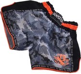 Booster Kickboks Broekjes TBT Pro 4.23 Camo Grijs Oranje Kies uw maat Kickboks Broek: L = maat 31/32 | 70-80kg