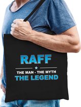 Naam cadeau Raff - The man, The myth the legend katoenen tas - Boodschappentas verjaardag/ vader/ collega/ geslaagd