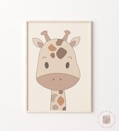 Dieren kinderkamer babykamer poster - Giraf / Giraffe - A3 formaat - 297x420 mm - 250 gram posterpapier - Safari - Kinderposter