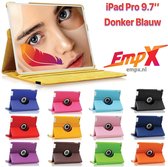 EmpX.nl Apple iPad Pro 9.7'' 360° Draaibaar tablethoes Donker Blauw Kunstleer | 360° Draaibaar Cover | Easy-click beschermhoes | Book Cover | passend hoes | Book Case | iPad Pro 9.7''