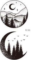 Temporary tattoo | tijdelijke tattoo | fake tattoo | gebergte - mountain range | 6 x 10.5 cm