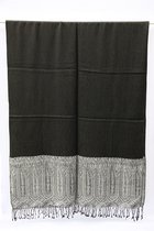 1001musthaves.com Zwart witte viscose dames sjaal 70 x 200 cm
