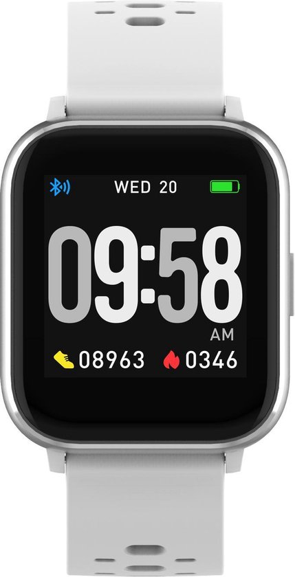 Denver SW-164 - Smartwatch - Sportwatch - Horloge - Werkt met TUYA - Temperatuurmeter - bloedzuurstofmeter - hartslagmeter - Geschikt voor iOS & Android - Wit