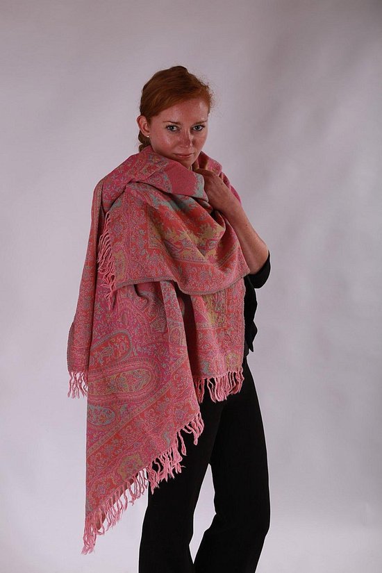 1001musthaves.com Extra grote dames sjaal - dekentje van boiled wool  diverse roze... | bol.com