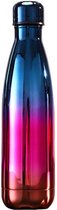 Drinkfles | Thermosfles | Geïsoleerd | Dubbelwandig | Metaal | Glans | Blauw/roze/rood | 0.5 liter| Able & Borret