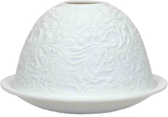 Dome-Lights - Waxinelichthouder - Ornament - Porselein - Wit | bol.com