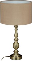 Relaxdays tafellamp slaapkamer - nachtlampje volwassenen - E27 fitting - vintage lamp - goud
