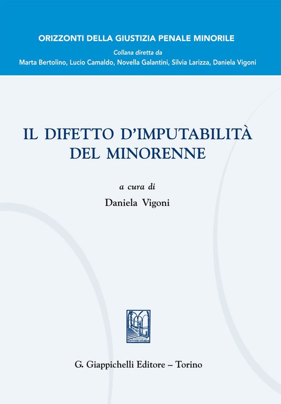 Il difetto d'imputabilità del minorenne - cover
