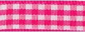 SR1403/10 175 Gingham Ribbons 10mm 20mtr pink