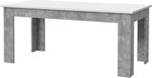 PILVI Eettafel - Wit en lichtgrijs beton - L 180 x B90 x H 75 cm