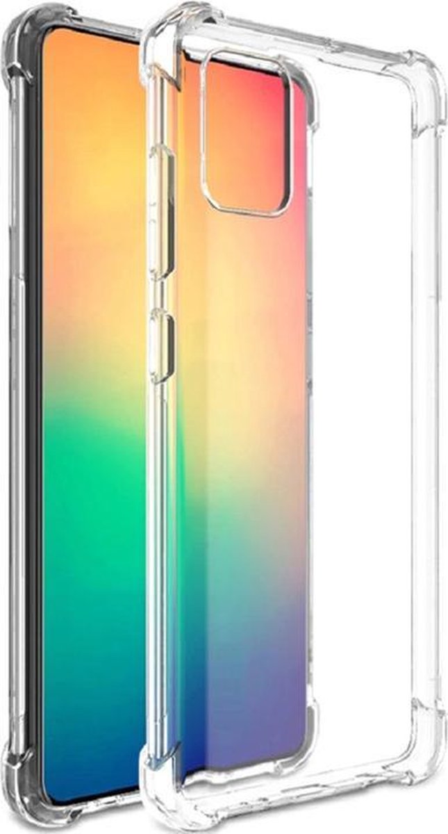 MM&A Anti Shock Back Cover Case Hoesje geschikt voor Samsung Galaxy A21s – TPU – Harde Plastic - Schokabsorberend - Schokbestendig – Transparant