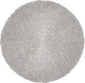 4x Zilveren Placemat Rond - Coral Silver - Zilver - Decoratie - 38cm rond