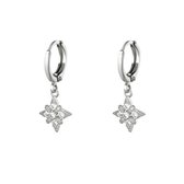 Oorbel diamant star - Yehwang - Oorbellen - One size - Zilver