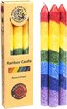 Greenpalm Regenboog dunne stearinekaars geurloos (3-pack)