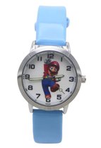 Mario kinderhorloge lichtblauw bandje