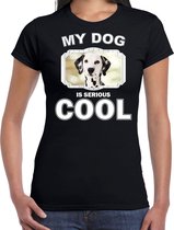 Dalmatiers honden t-shirt my dog is serious cool zwart - dames - Dalmatier liefhebber cadeau shirt XS