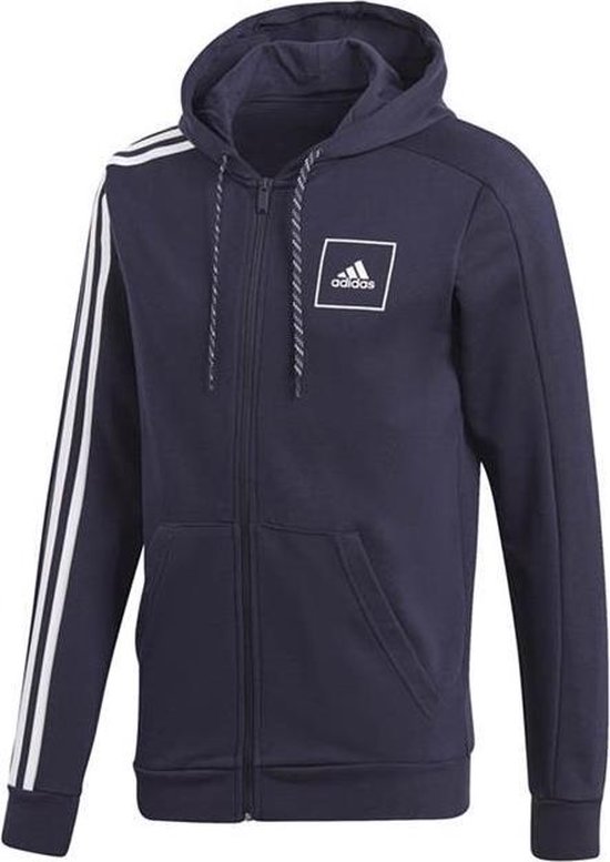 Adidas hoodie met rits blauw heren maat S | bol.com