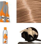 XP100 haarverf pakket kleur 12.1  Speciaal blond & As (1x 100ML) met 12% waterstof ( 1x 250ML) incl verfbakje, kwast, maatbeker, puntkam en handschoenen
