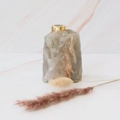 Edelsteen Diffuser- geurstokjes - hervulbaar - vaas - Aragoniet - Rockstyle - goudkleurige dop -